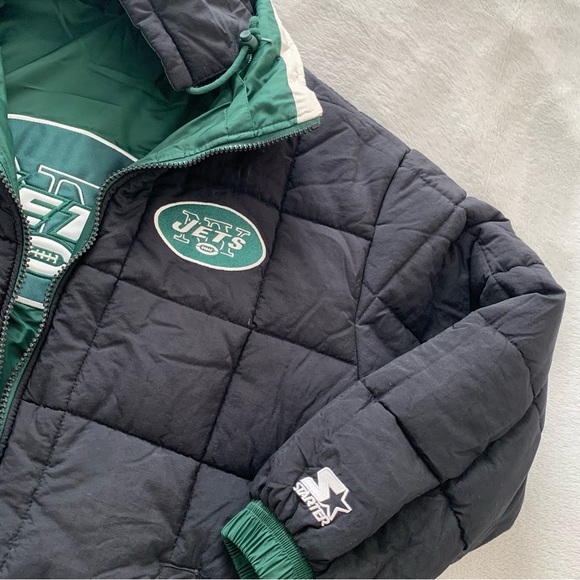 Vintage Reversible Starter Puffer Jacket New York Jets Size L - Picture 5 of 9
